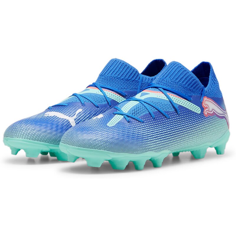 Футбольные бутсы Future 7 Pro FG/AG JR Puma, цвет bluemazing-puma white-electric peppermint — фото 3