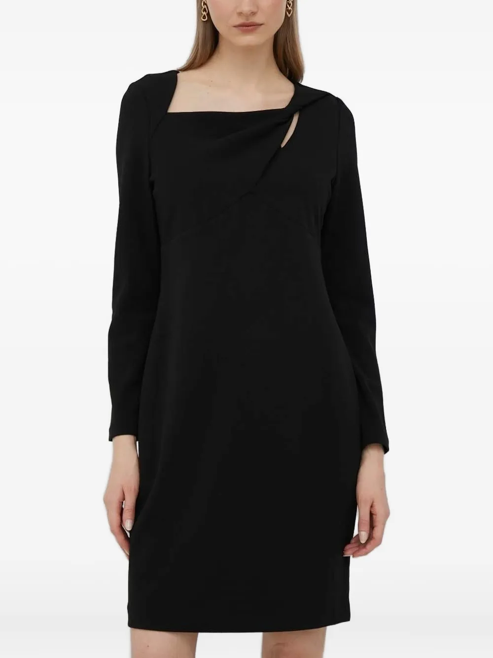 

Платье миди с длинными рукавами DKNY, черный