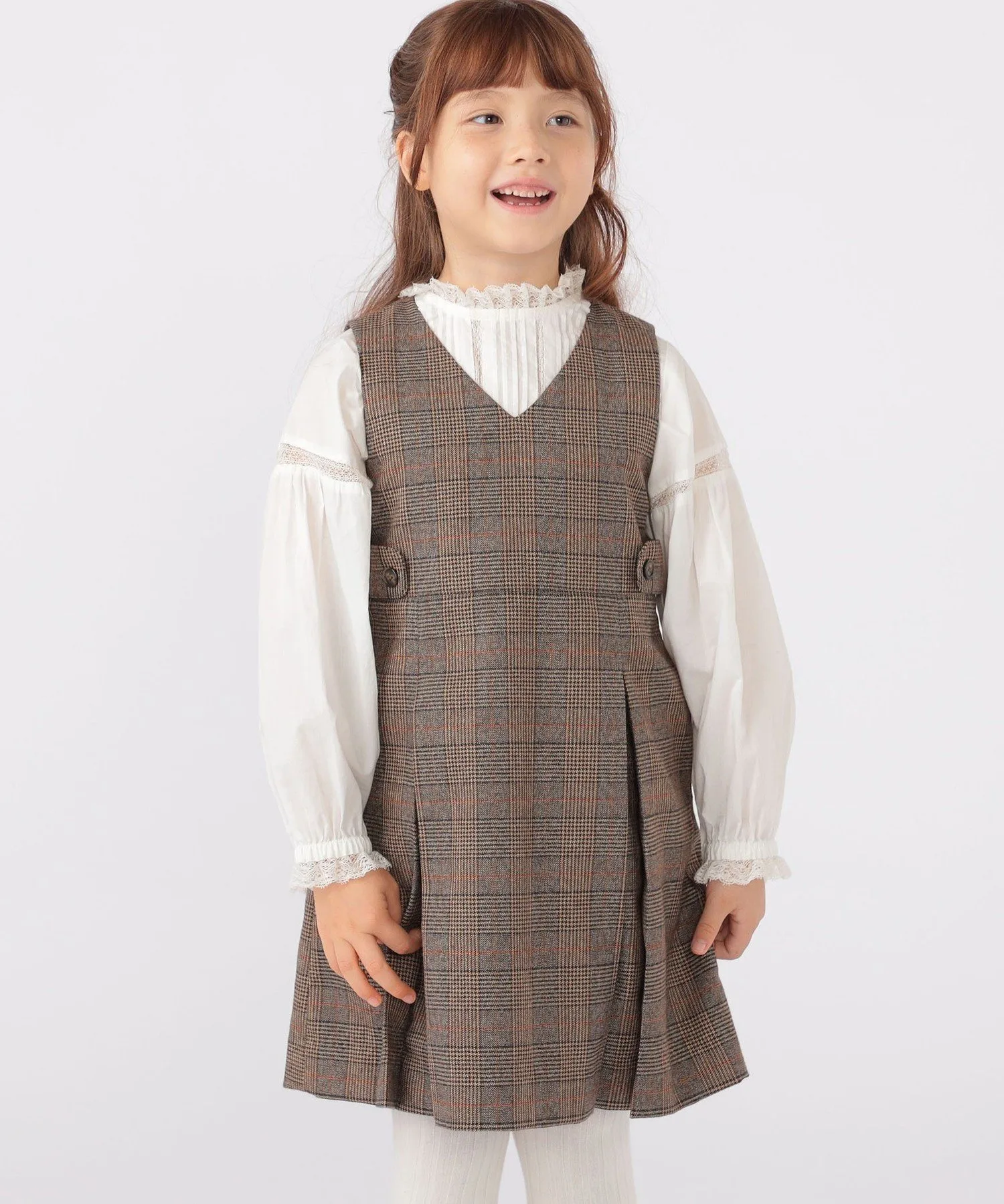 Детская модель: 100–130 см / Юбка-свитер в клетку SHIPS KIDS, Brown — фото 3