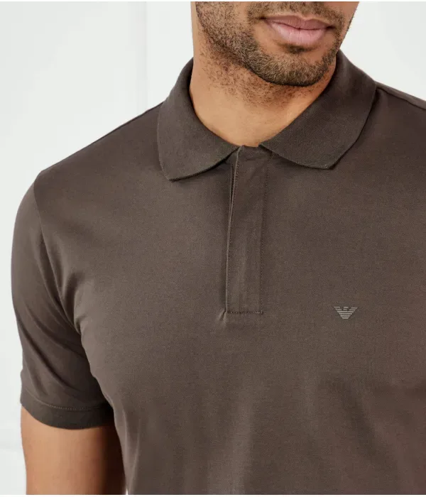 Полюс regular fit Emporio Armani, коричневый — фото 4