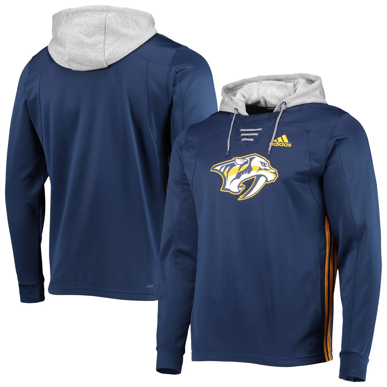 

Мужская темно-синяя толстовка с капюшоном adidas Nashville Predators Skate Lace AEROREADY, Синий, Мужская темно-синяя толстовка с капюшоном adidas Nashville Predators Skate Lace AEROREADY