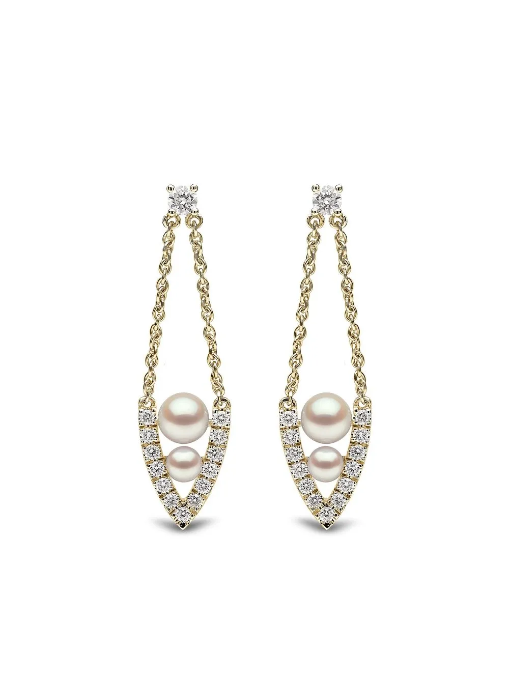 

Серьги Sleek из желтого золота с жемчугом и бриллиантами Yoko London, золотой