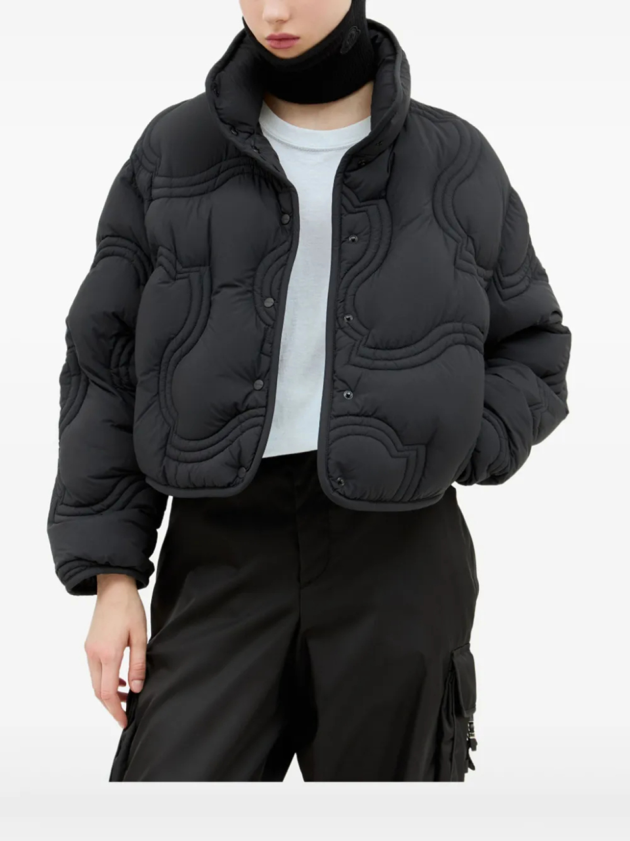 

Балаклава из смеси кашемира и Moncler, черный