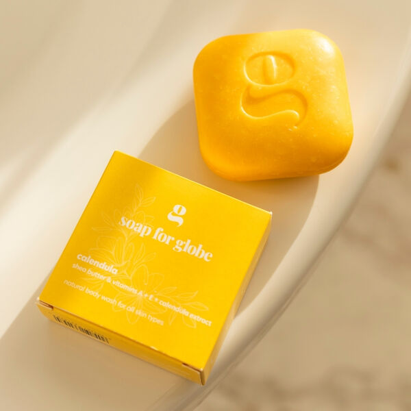 Натуральное мыло для умывания с маслом ши и экстрактом календулы, 100 г Soap For Globe Nagietek — фото 3