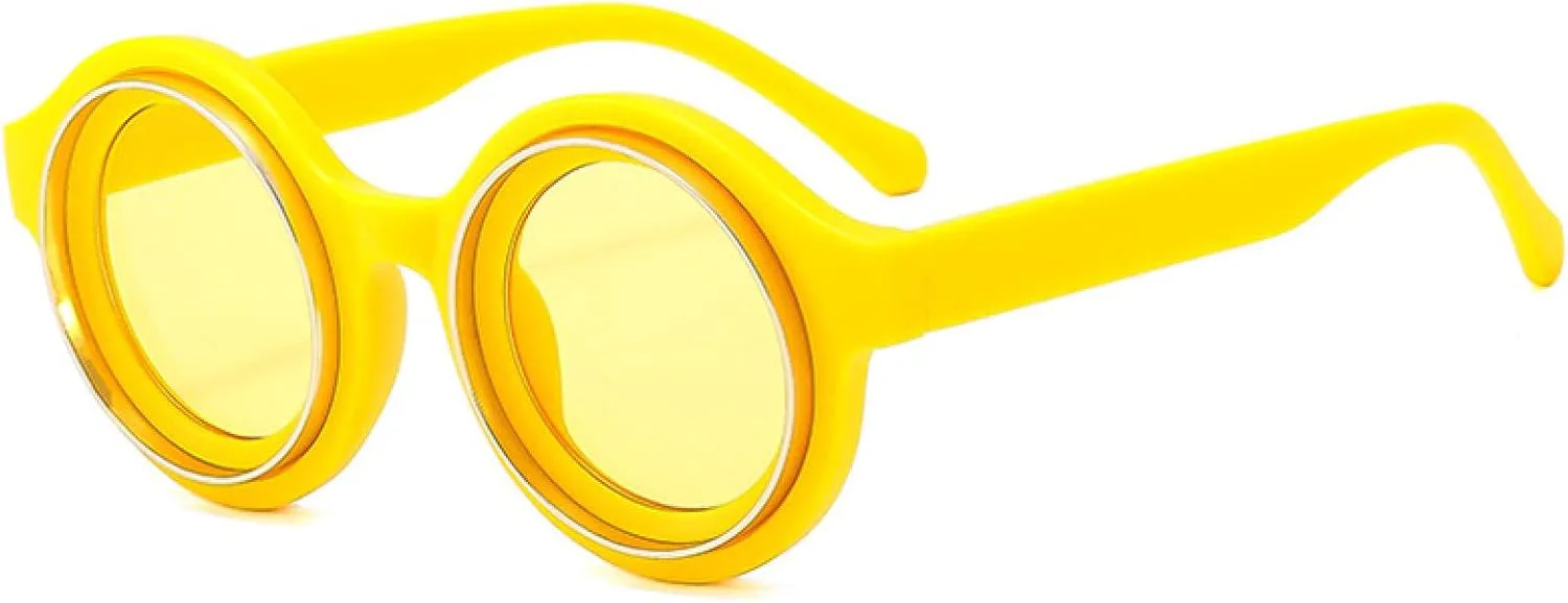 

Ретро круглые женские солнцезащитные очки конфетных цветов, модные мужские панк-очки, солнцезащитные очки с защитой от УФ-излучения UV400 VVTWSSW, Yellow Yellow