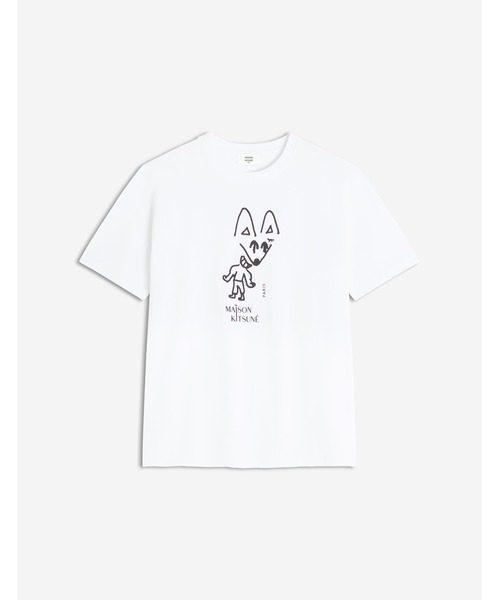 

Футболка, комфортный крой, PARTY FOX Maison Kitsune, белый