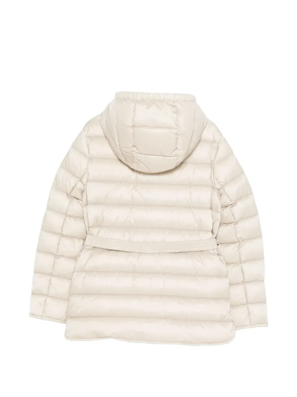 Куртка с капюшоном и поясом Moncler Enfant, бежевый — фото 2