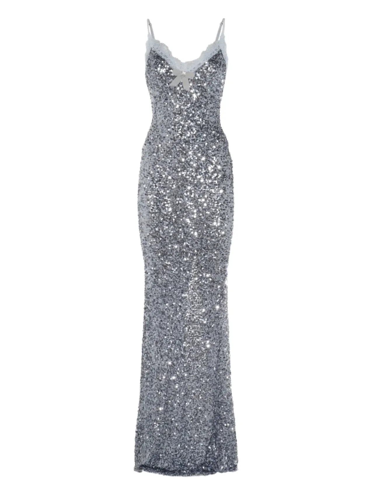 

Платье макси с пайетками Elisabetta Franchi, серый