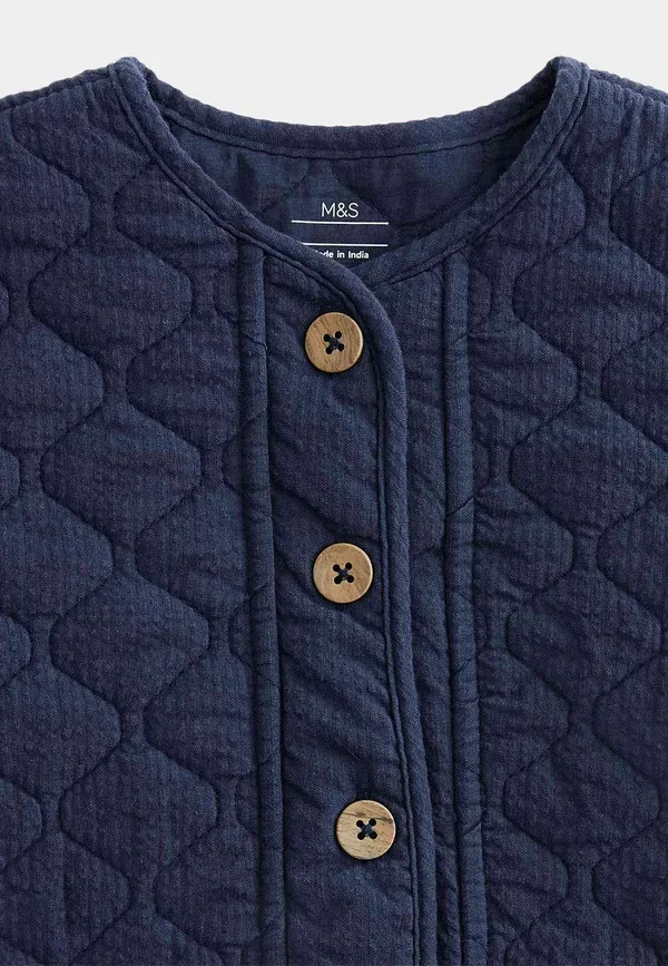 Стеганая легкая куртка Marks & Spencer, синий — фото 3