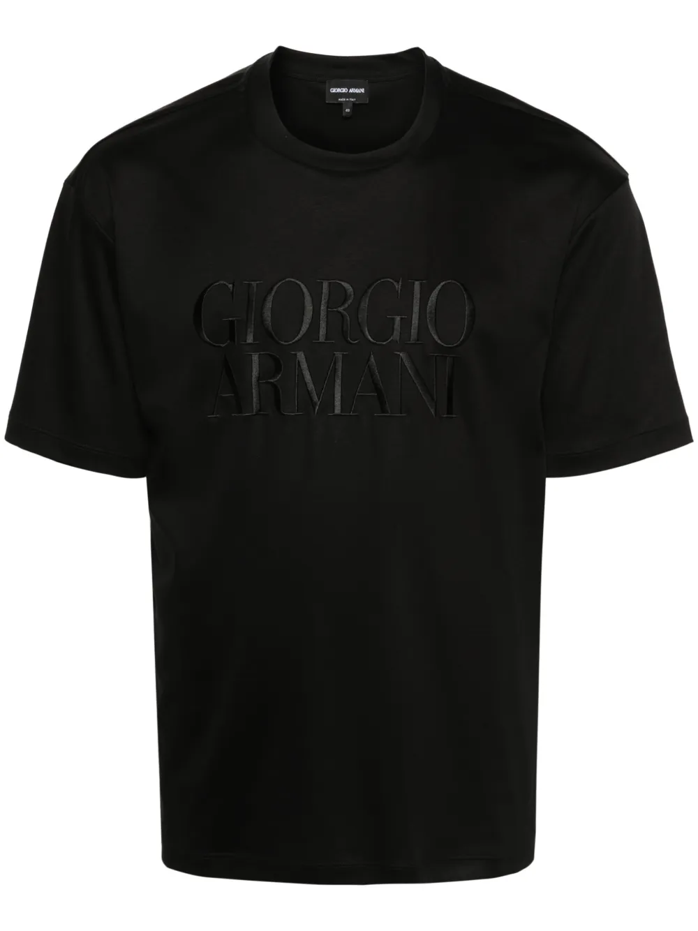 

Футболка с вышитым логотипом GIORGIO ARMANI, черный