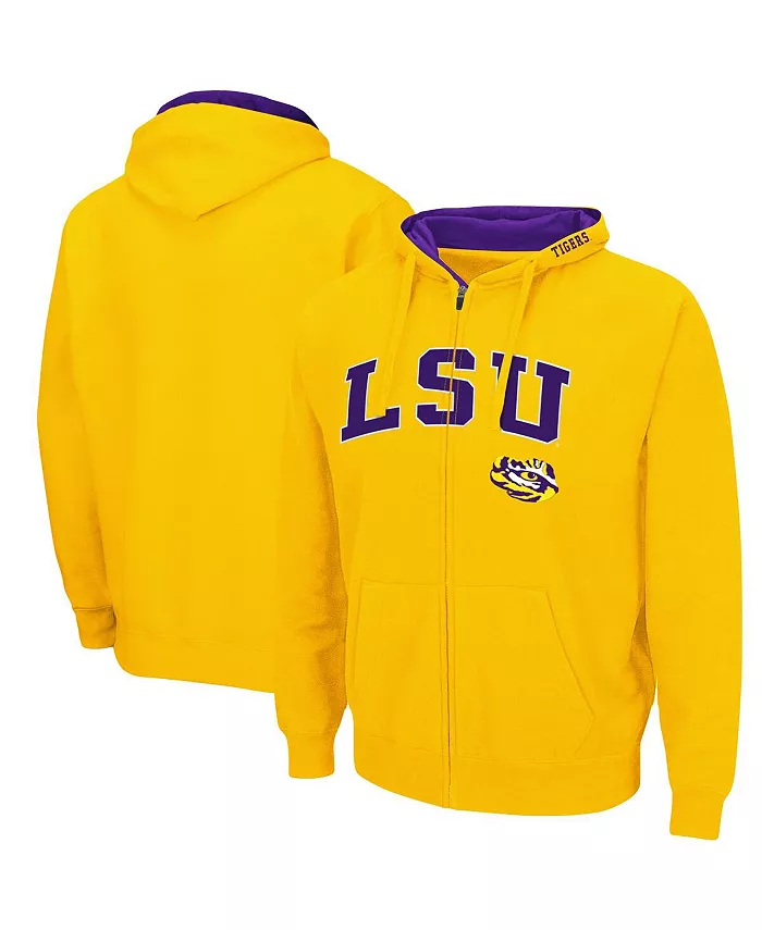 

Мужская толстовка LSU Tigers Arch Logo 3.0 с молнией Colosseum, золотой