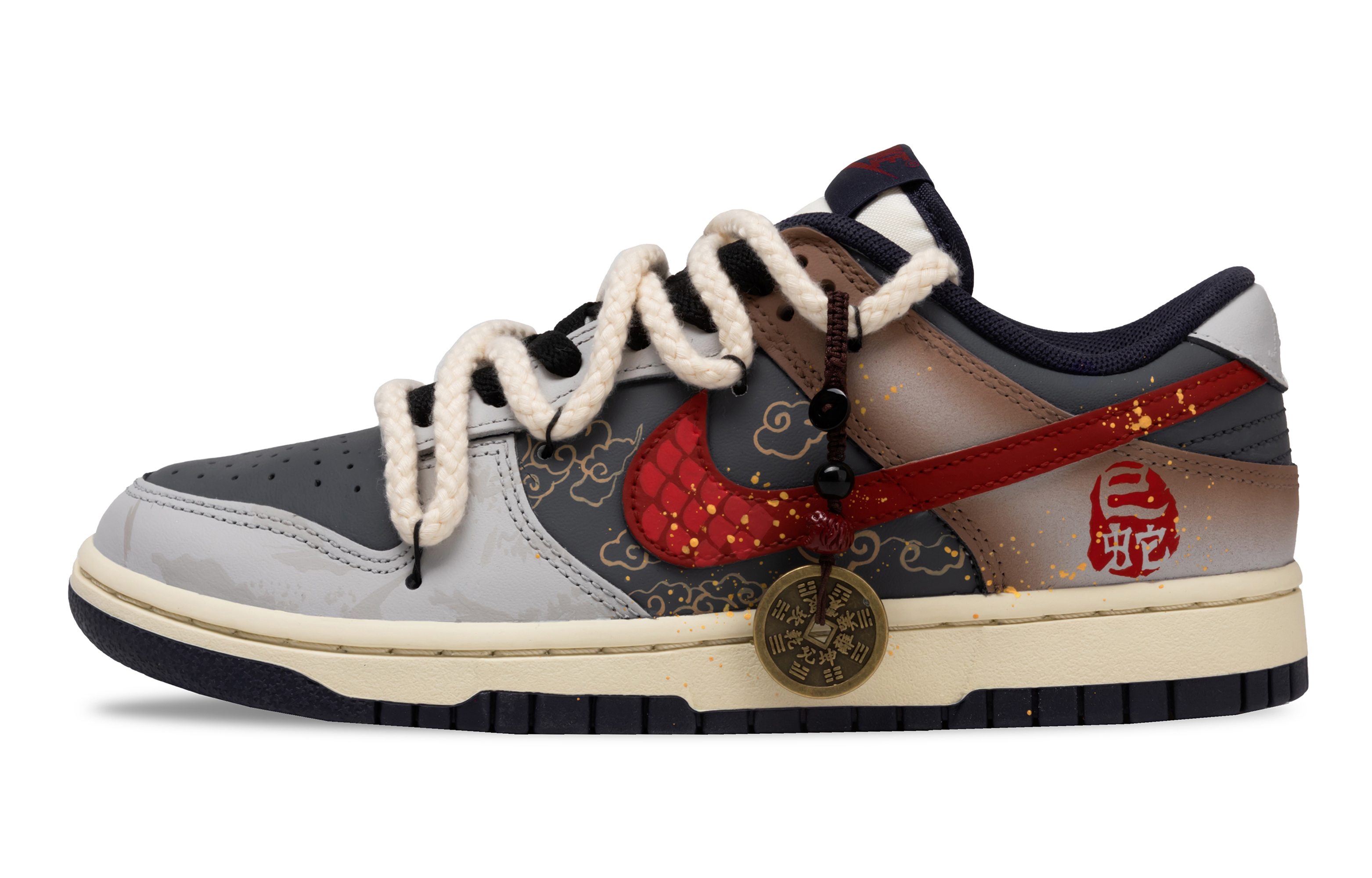 

Nike Кроссовки для скейтбординга Dunk Mountains And Seas Are Alive с противоскользящим покрытием, износостойкие, мужские, черно-коричневые
