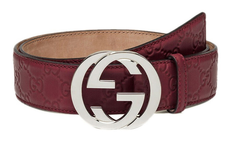 

Кожаный ремень GUCCI унисекс, Burgundy