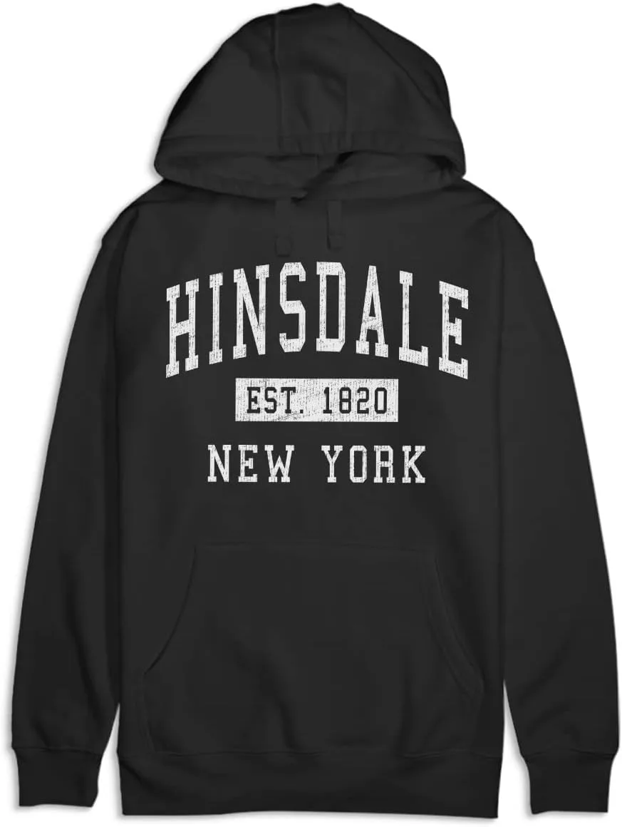 

Hometown Apparel Hinsdale New York Classic Established Premium Cotton Hoodie