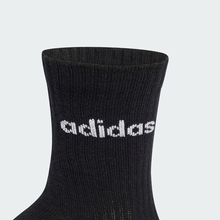 Спортивные носки ADIDAS SPORTSWEAR Linear Crew Cushioned 6 Pair Pack, Grey/Black/White — фото 3