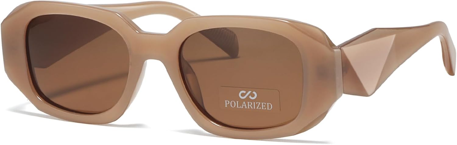 

Солнцезащитные очки JiSoo в стиле ретро прямоугольной формы для женщин, модные поляризованные прямоугольные солнцезащитные очки в винтажном стиле для женщин, Brown/Brown