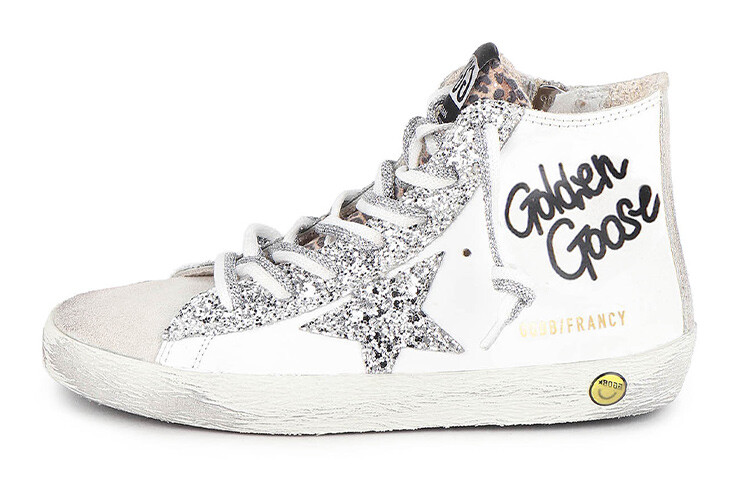 

Детские кеды Golden Goose высокие, бело-серебристый