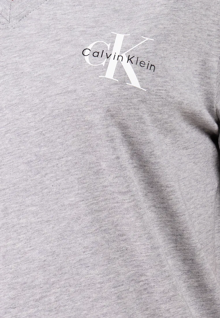 Футболка с V-образным вырезом, 2 шт., логотип Calvin Klein, серый — фото 3