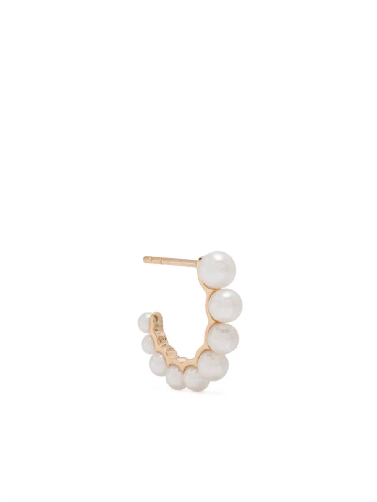 

Sophie Bille Brahe серьга Petit Boucle de Perle из желтого золота, белый