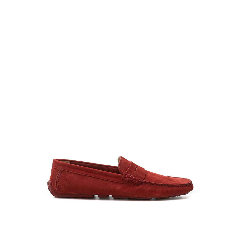 Бордовые кожаные мокасины Bally, бордовый