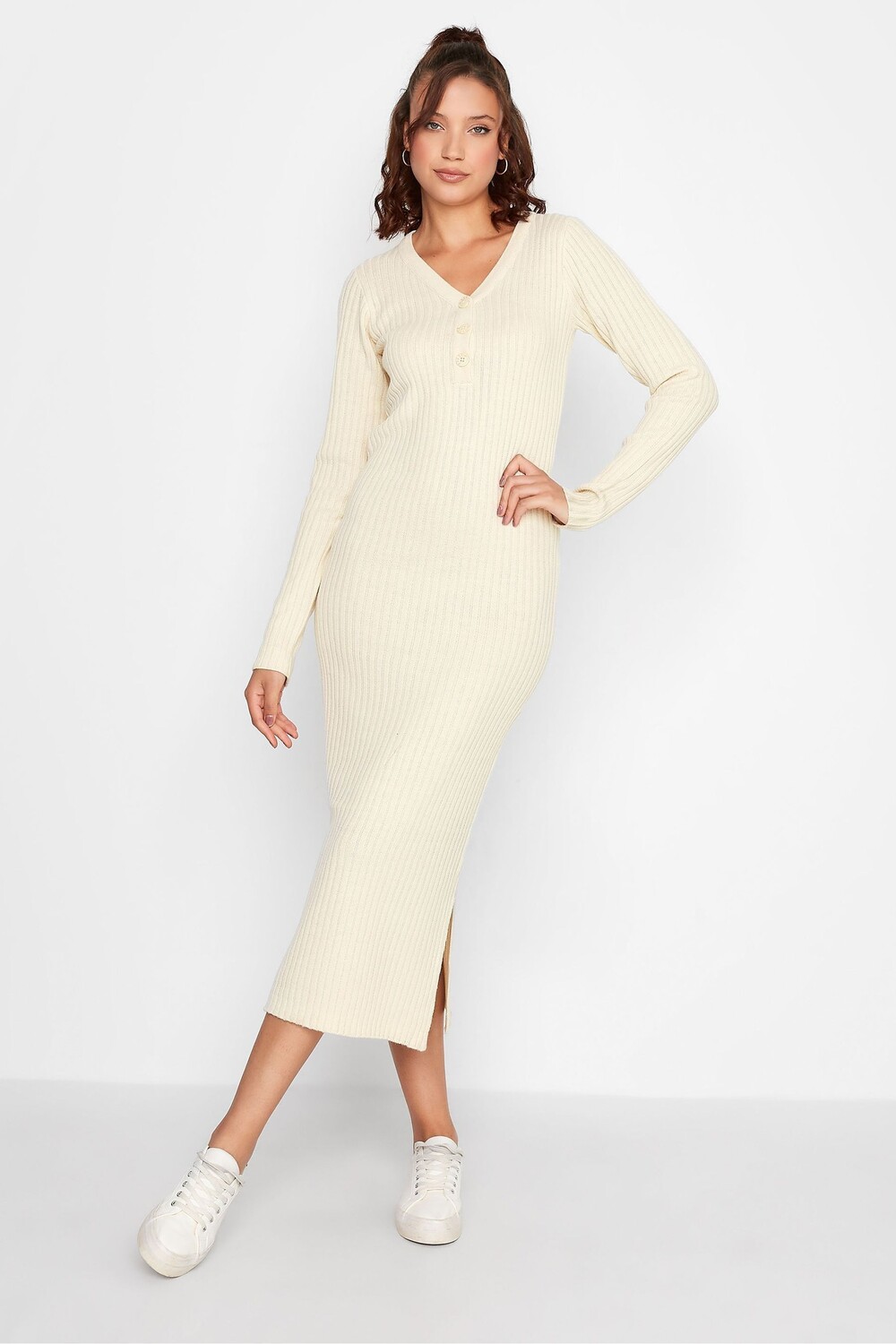 

Платье мидакси в рубчик с длинными рукавами Long Tall Sally