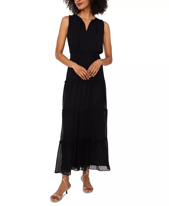 

Женское платье макси без рукавов с разрезом на шее 1.STATE, черный