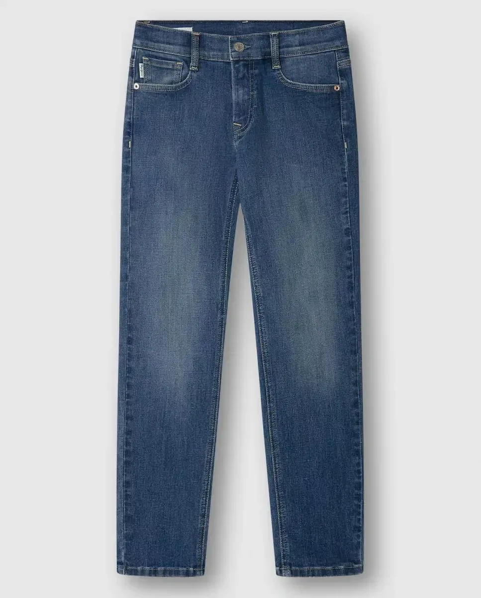 Детские джинсы сужающиеся к низу Asher Pepe Jeans, индиго синий