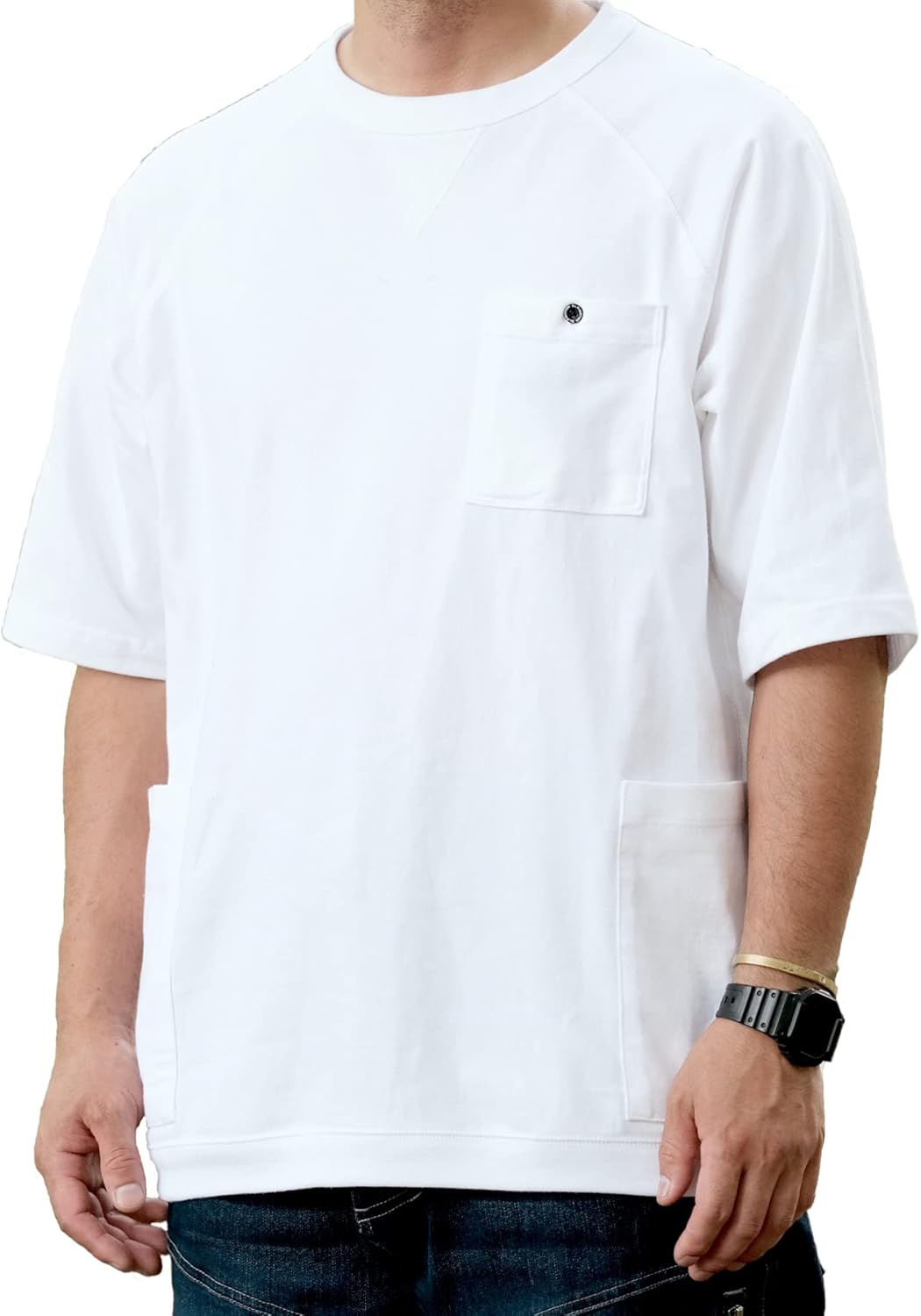 

Футболка с короткими рукавами и пятью карманами снаружи Co-Cos Nobuoka, белый