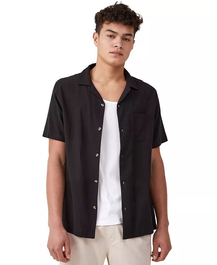 

Мужская рубашка Riviera с коротким рукавом COTTON ON, черный