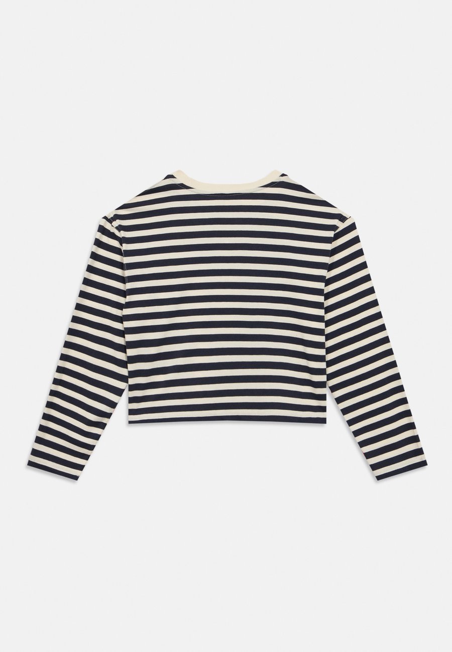Топ ONLY GIRLS KOGLIVINA O NECK STRIPE, Night Sky/Cloud Dancer/Dark Blue — фото 2