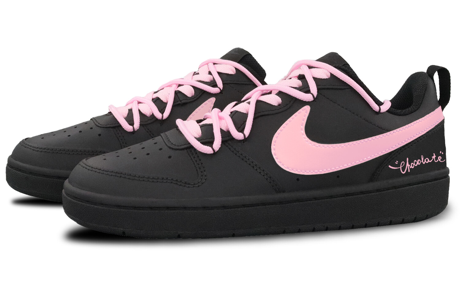 

Кроссовки Nike Court Borough 2 Skateboarding Shoes Women's Low-top Black/pink, черный