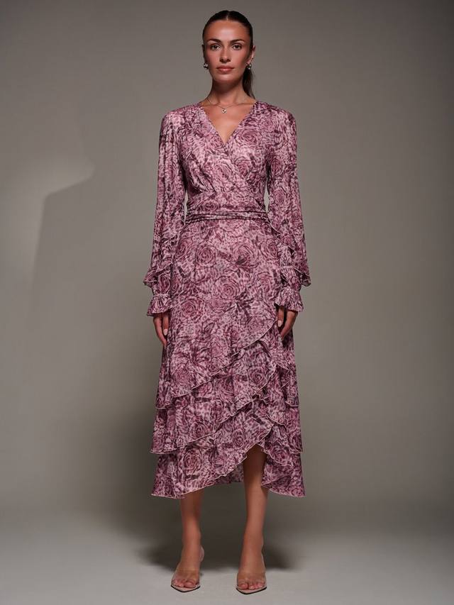 

Платье с длинными рукавами и цветочным принтом Jolie Moi, Pink Abstract