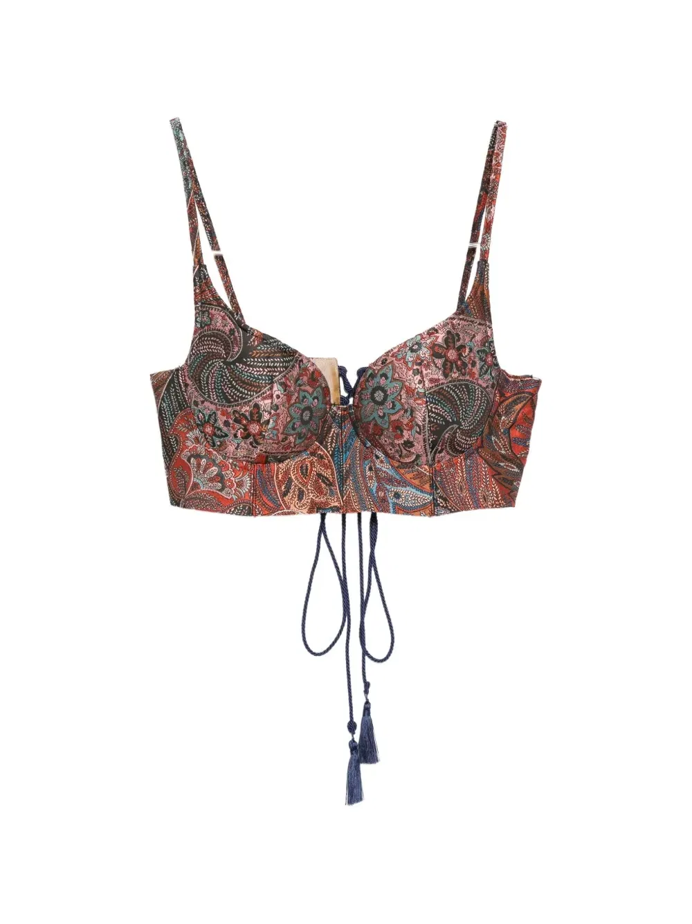 Укороченный топ с принтом пейсли Etro, черный