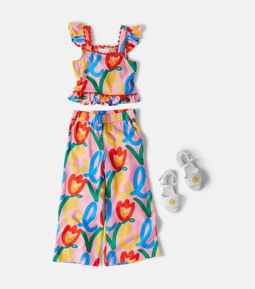 Топ с принтом и оборками Stella McCartney Kids, розовый — фото 2