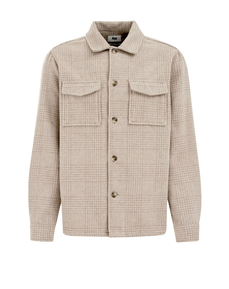 

Рубашка на пуговицах классического кроя WE Fashion, серо-коричневый/серо-бежевый