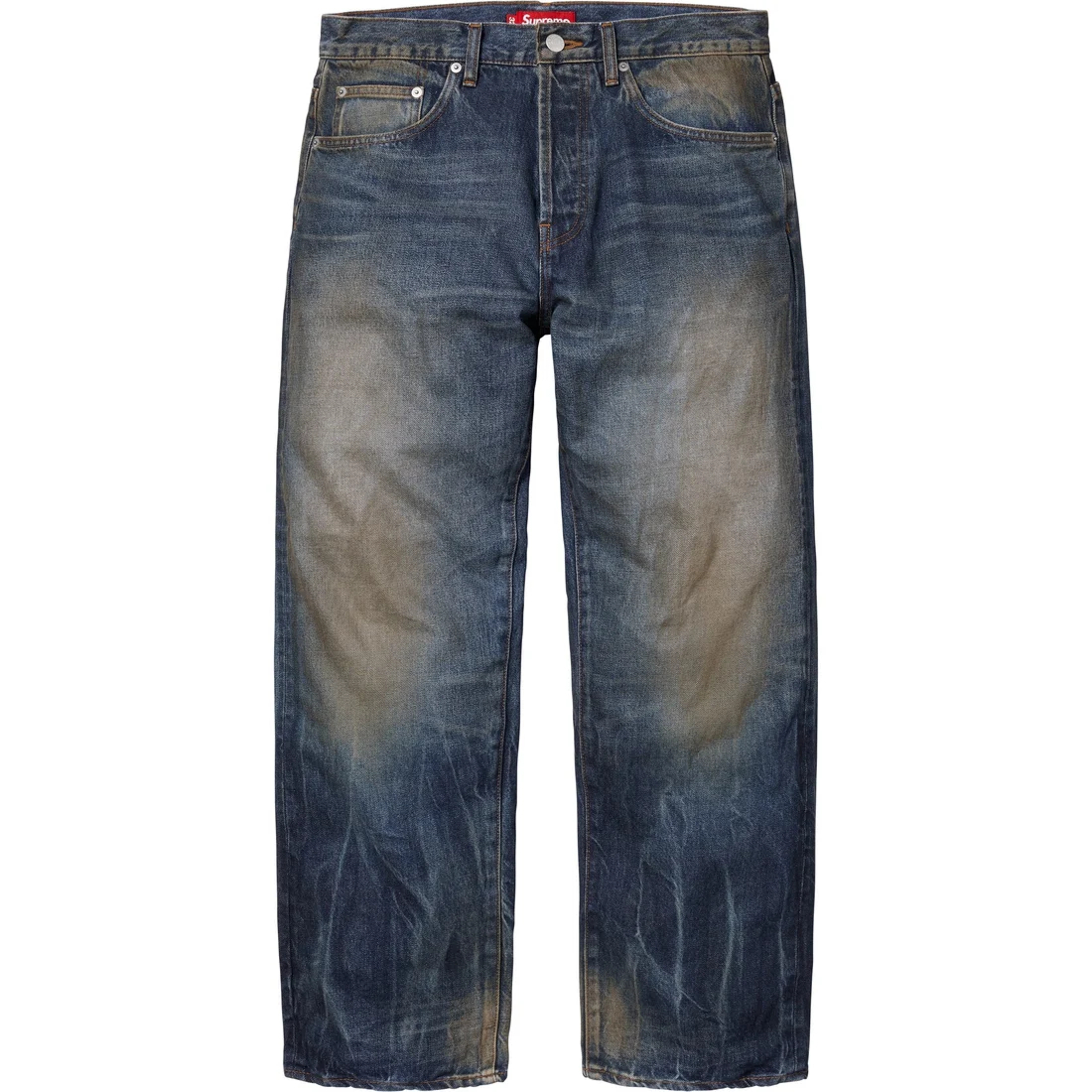 Потёртые джинсы свободного кроя с кромкой Selvedge Supreme, черный — фото 3