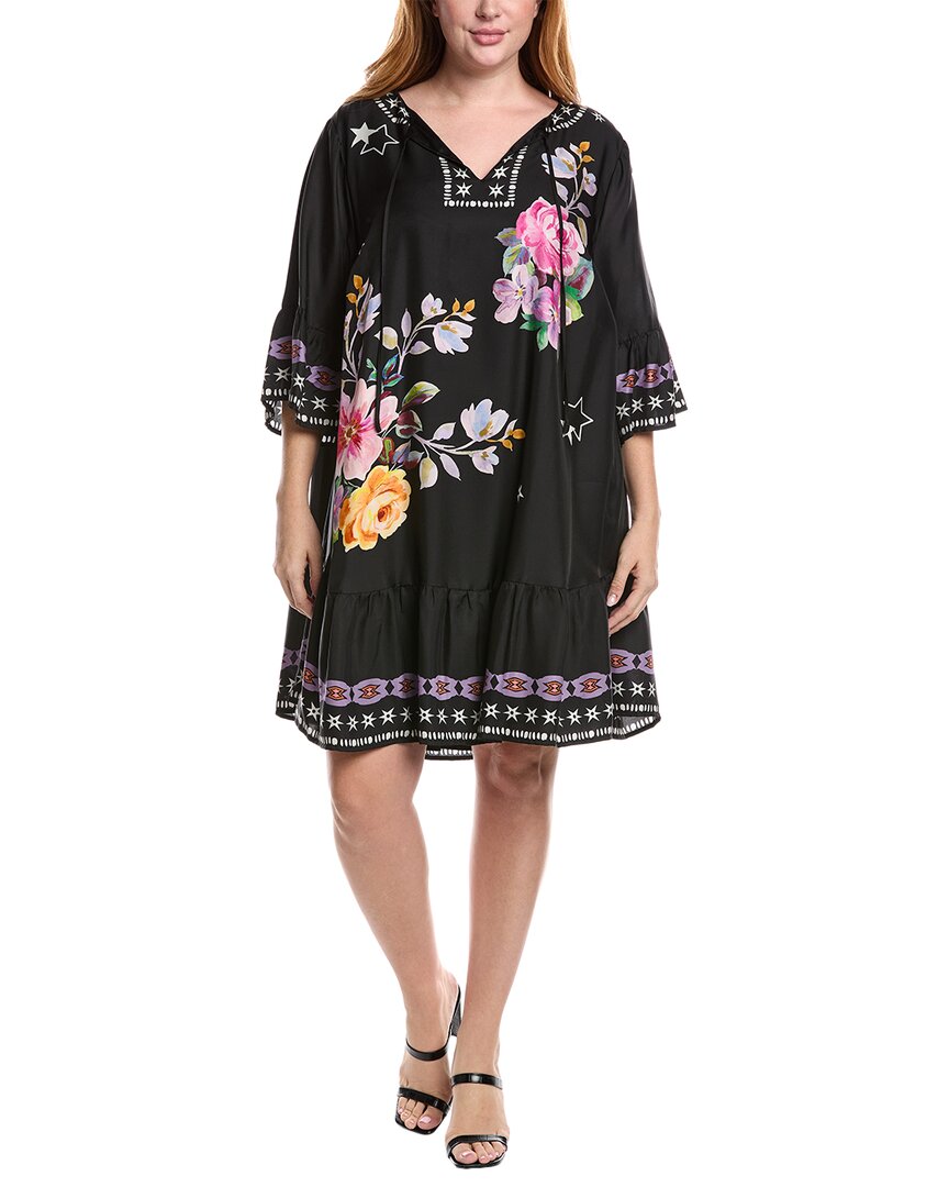 

Джонни Вас Плюс Хэйли мини-платье из шелковой смеси Johnny Was, черный