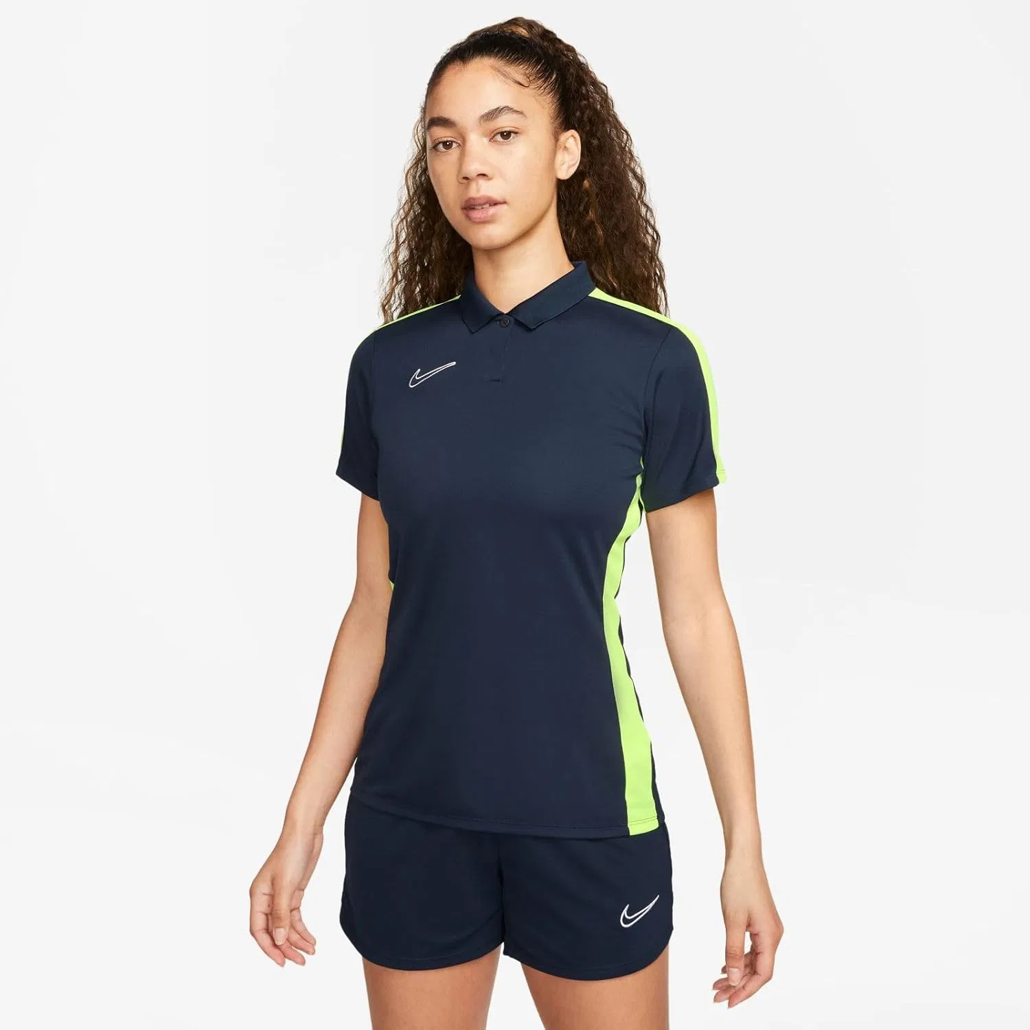 Поло Nike W NK DF Acd23, Obsidian/Volt/White — фото 2