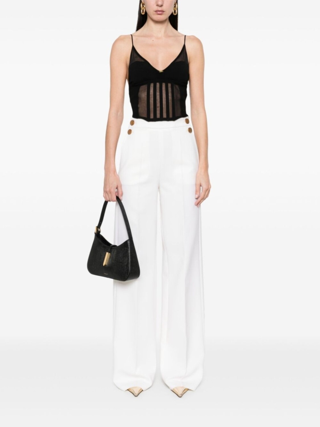 

Топ корсетного типа Elisabetta Franchi, черный