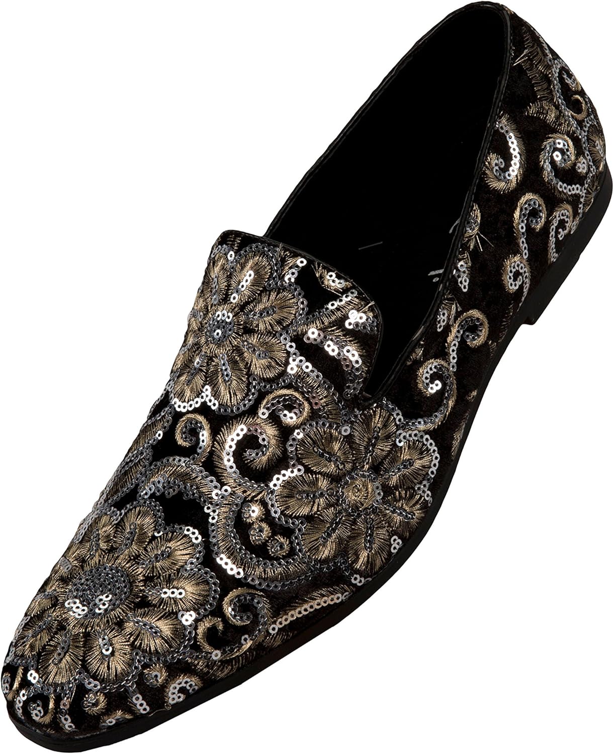 

Amali Fabian, мужские тапочки - мужские лоферы - обувь без шнурков - обувь с пайетками, вышитые тапочки для курения, мода, дизайнерские - мужская обувь для торжеств, черный