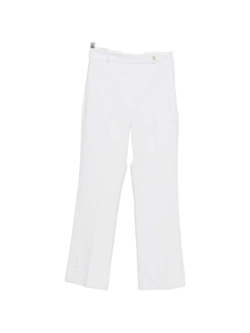 

Укороченные брюки с логотипом на бляшке Elisabetta Franchi, белый