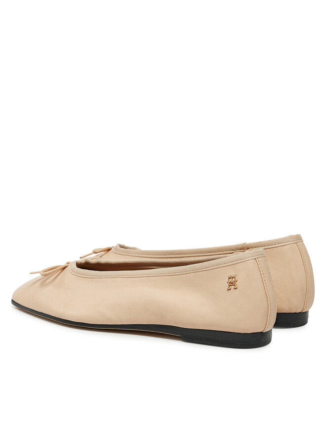 Балетки Tommy Hilfiger Soft Leather Ballerina Bow FW0FW08355, розовый — фото 3