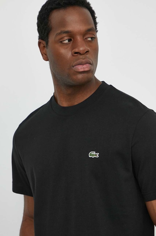 

Хлопковая футболка Lacoste, черный