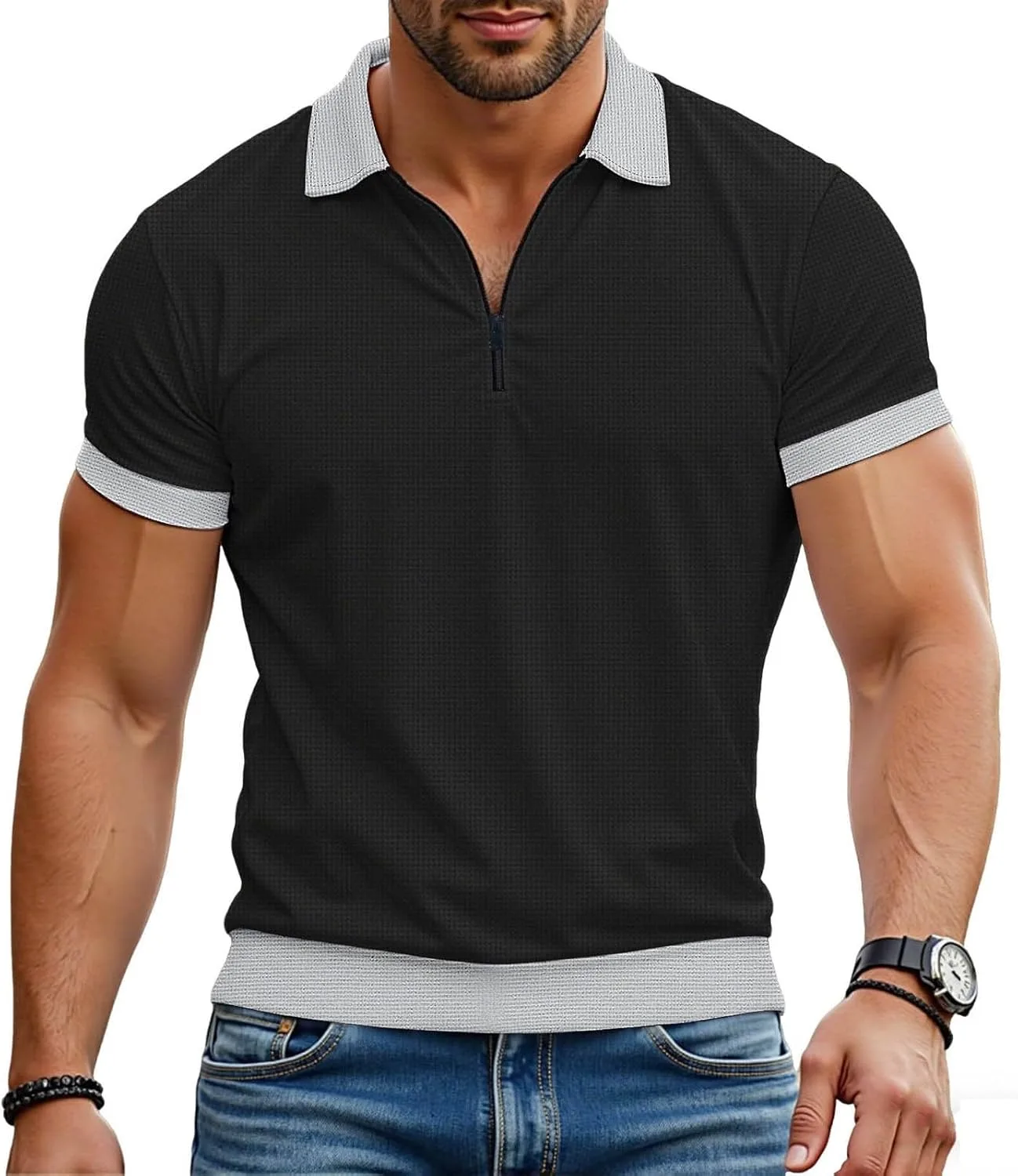 

Мужская футболка с воротником и коротким рукавом