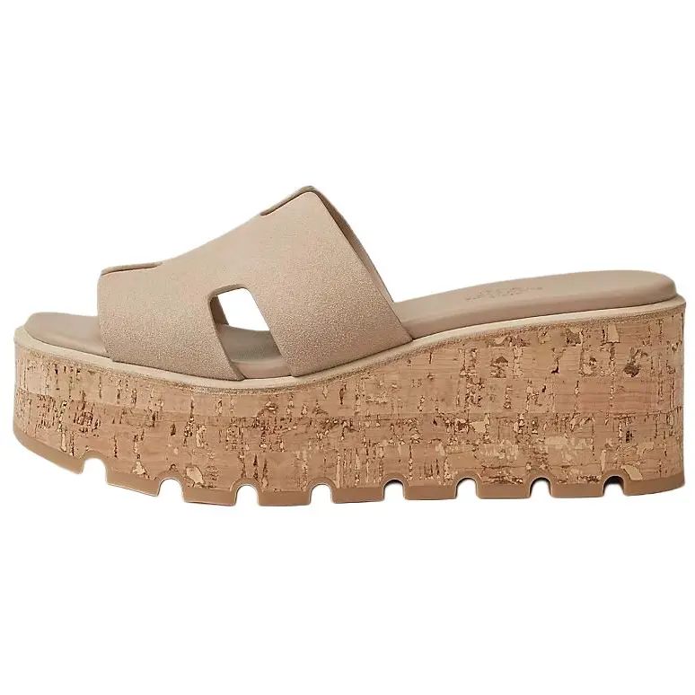 HERMES Сланцы Eze Slide 6,5 см женские brown