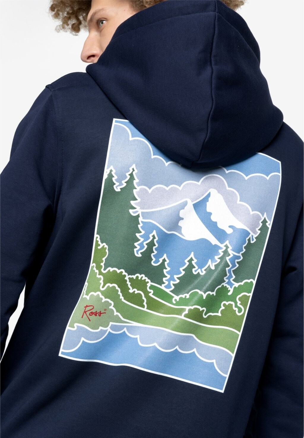 

Толстовка с капюшоном BIG-BOB-ROSS-PRINT A-dam, темно-синий