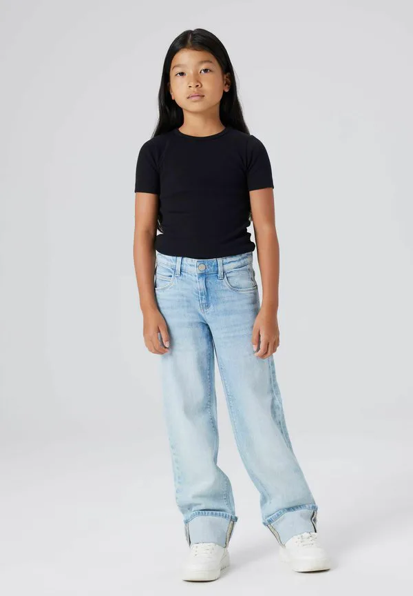 Джинсы прямого кроя с отворотом Name It, Light Blue Denim