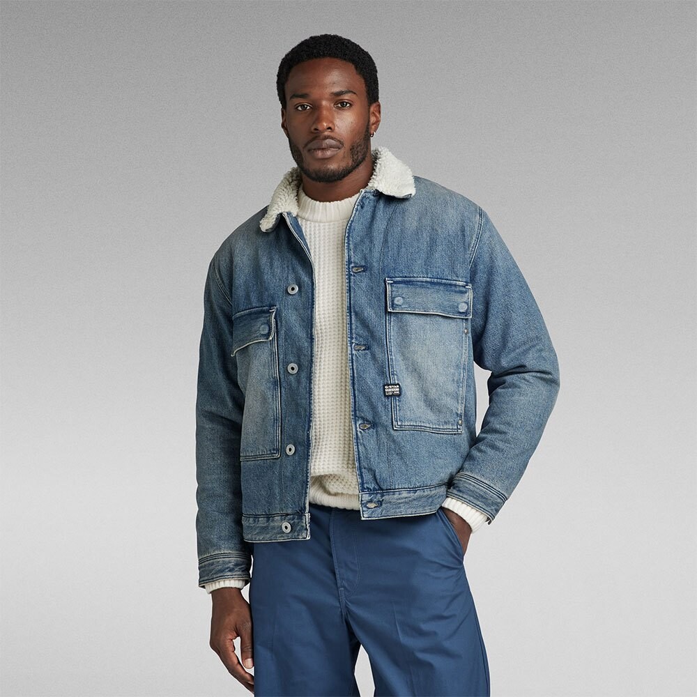 

Куртка G-Star Utility Flap Pocket Sherpa Denim, синий