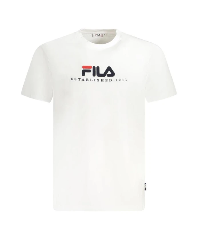 

Хлопковая футболка с вышитым круглым вырезом Fila, белый