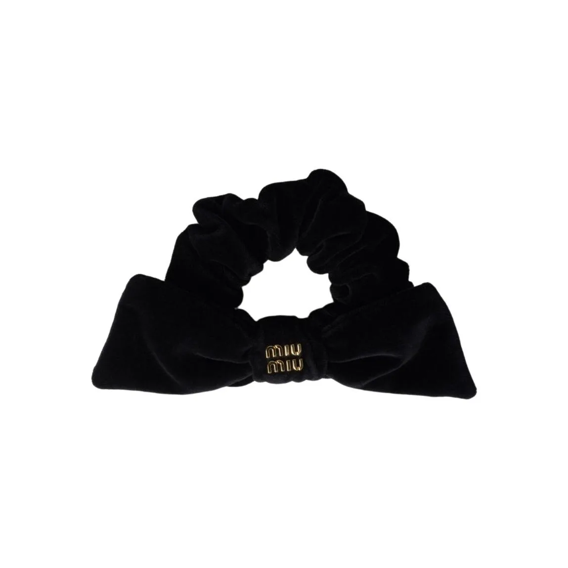 Вельветовая резинка для волос MIU MIU, черный